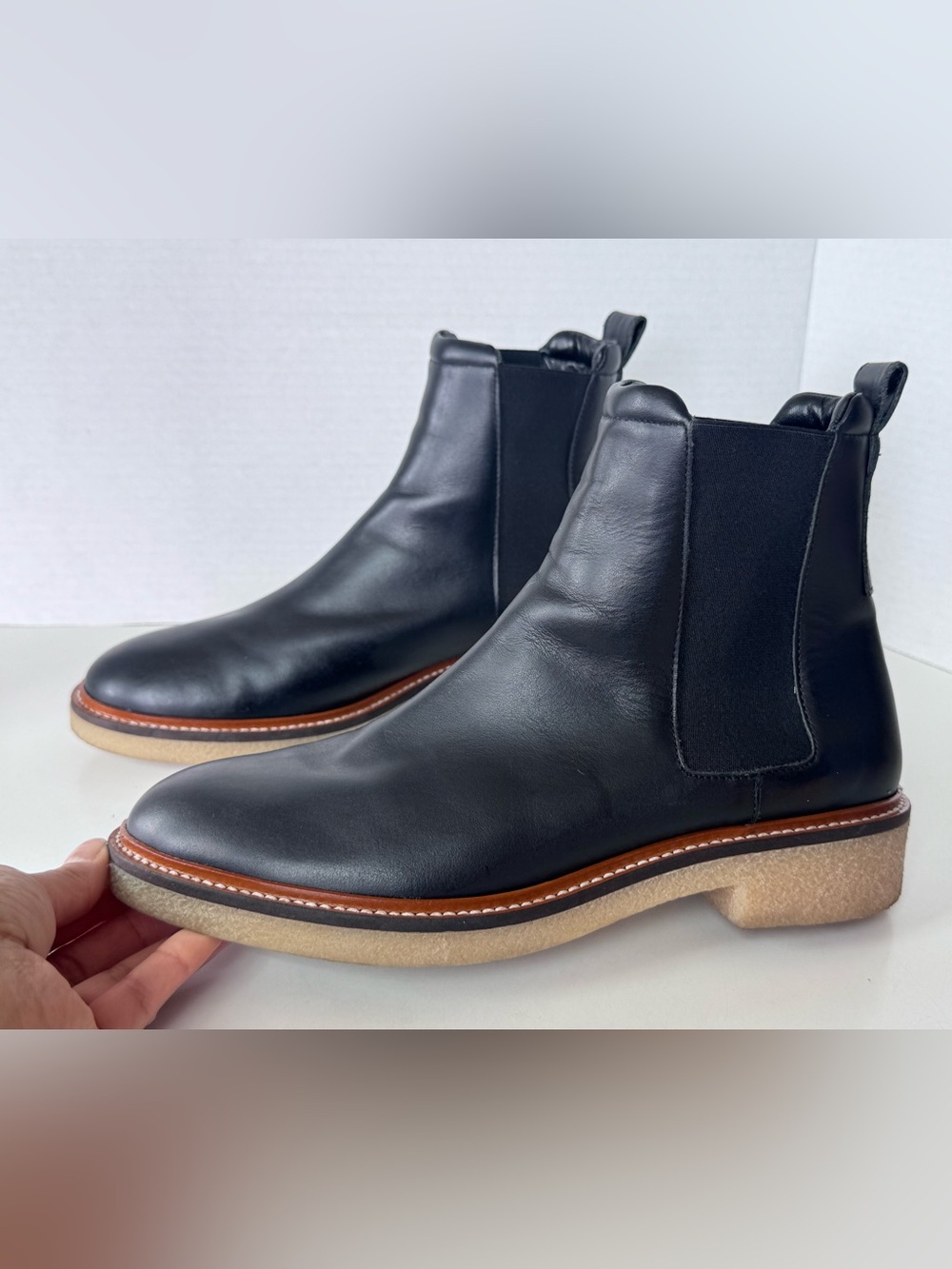 Everlane The Chelsea Boot Leather Black Women’s Size 9.5 - Picture 7 of 11